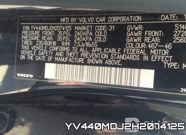YV440MDJ2H2074125 фото 10