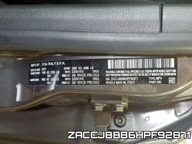 ZACCJBBB6HPF92871 фото 2