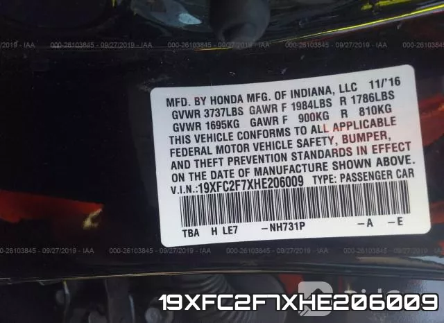 19XFC2F7XHE206009 фото 10