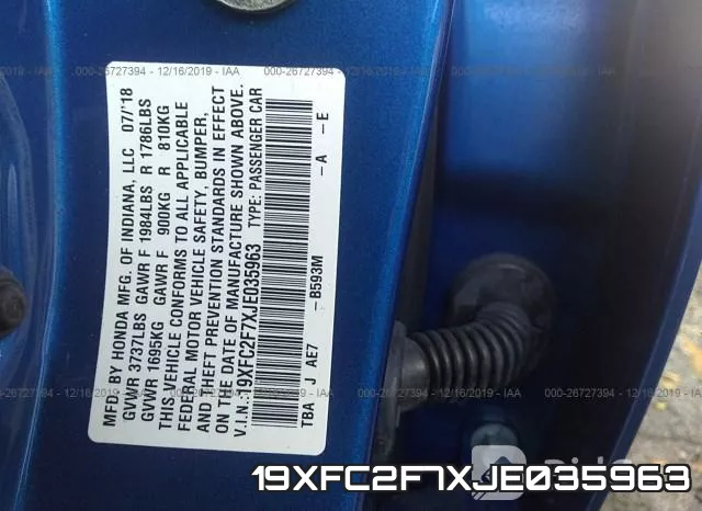 19XFC2F7XJE035963 фото 10