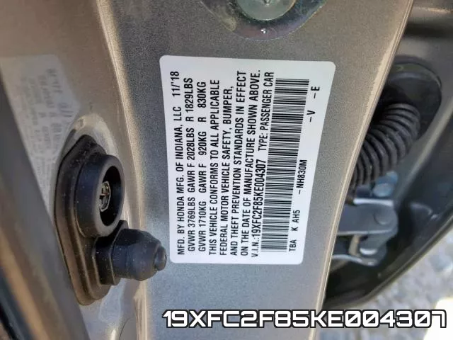 19XFC2F85KE004307 фото 2