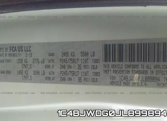 1C4BJWDG0JL899894 фото 10