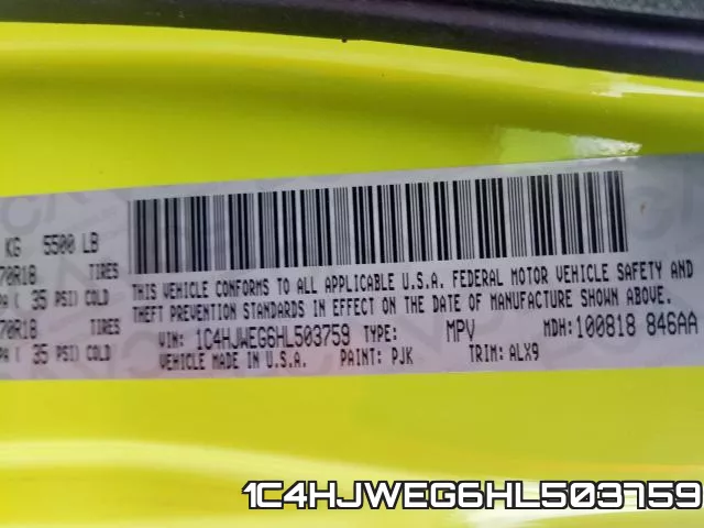 1C4HJWEG6HL503759 фото 2