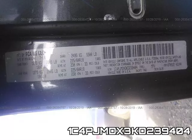 1C4PJMDX3KD239404 фото 10