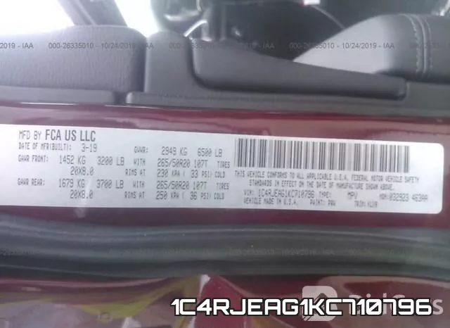 1C4RJEAG1KC710796 фото 9