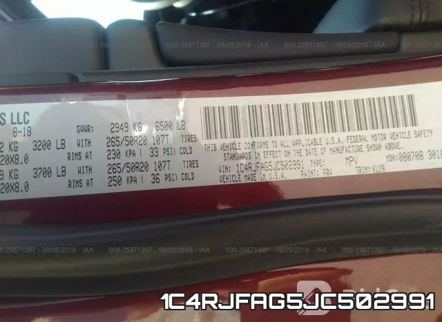 1C4RJFAG5JC502991 фото 10