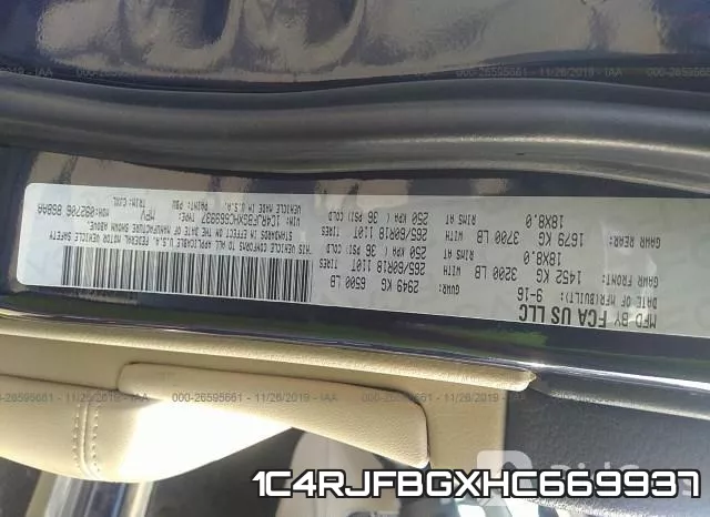 1C4RJFBGXHC669937 фото 10
