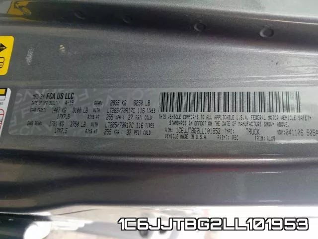 1C6JJTBG2LL101953 фото 2
