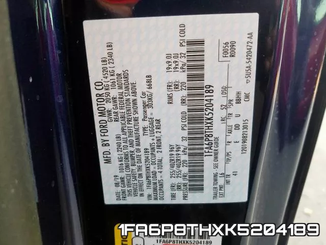 1FA6P8THXK5204189 фото 2