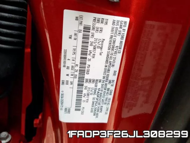 1FADP3F26JL308299 фото 2