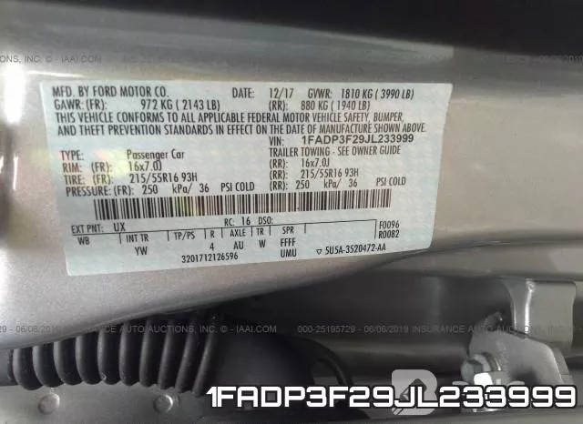 1FADP3F29JL233999 фото 10