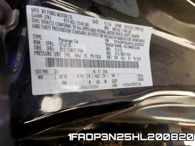 1FADP3N25HL200820 фото 2