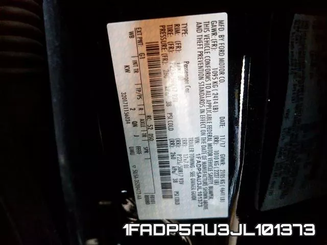 1FADP5AU3JL101373 фото 2