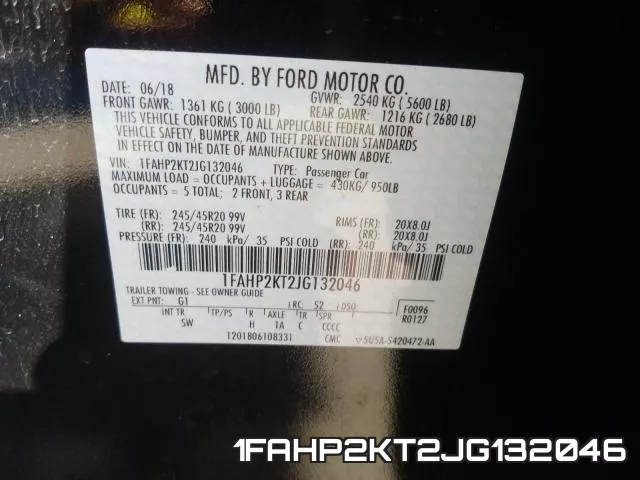 1FAHP2KT2JG132046 фото 2
