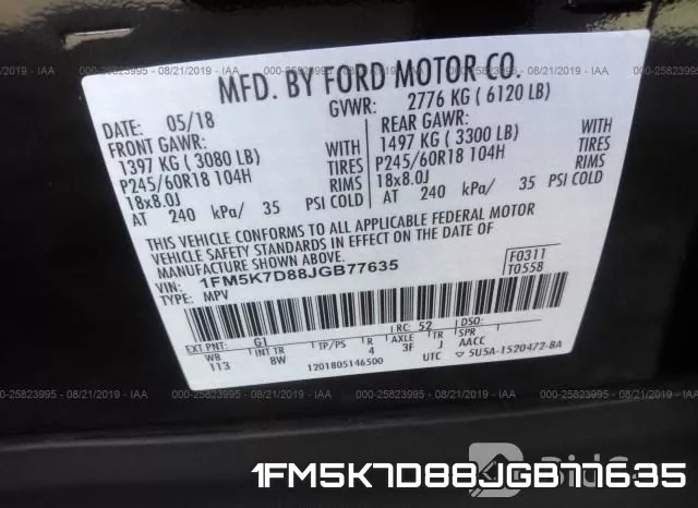 1FM5K7D88JGB77635 фото 10
