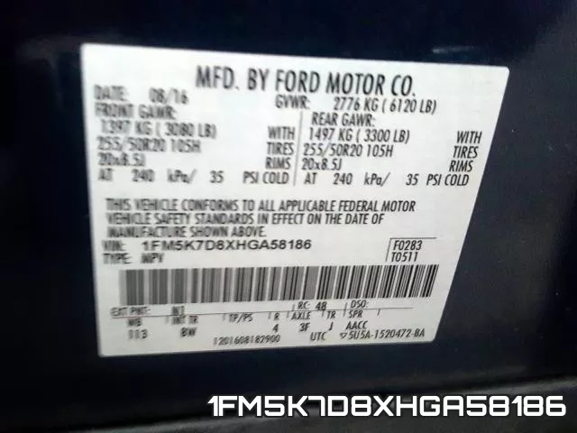 1FM5K7D8XHGA58186 фото 2