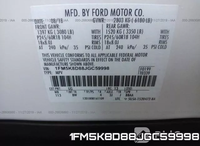 1FM5K8D88JGC59998 фото 10