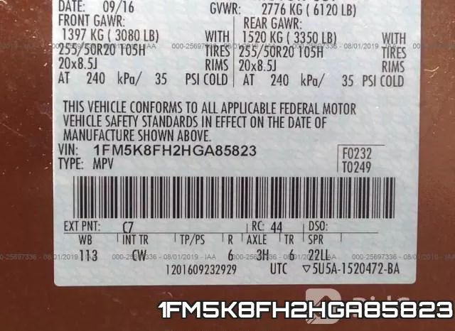 1FM5K8FH2HGA85823 фото 10