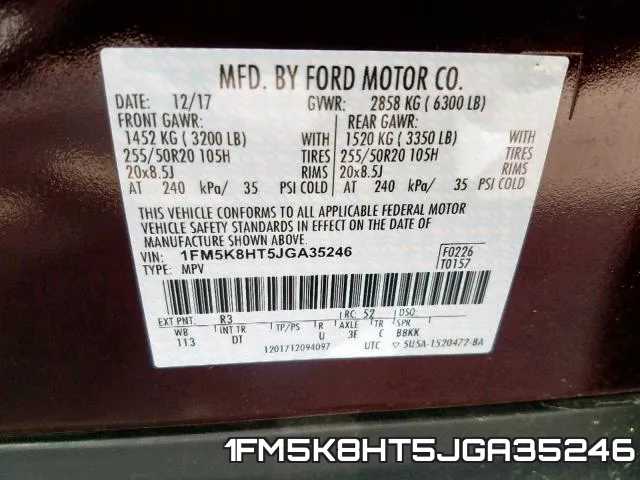 1FM5K8HT5JGA35246 фото 2