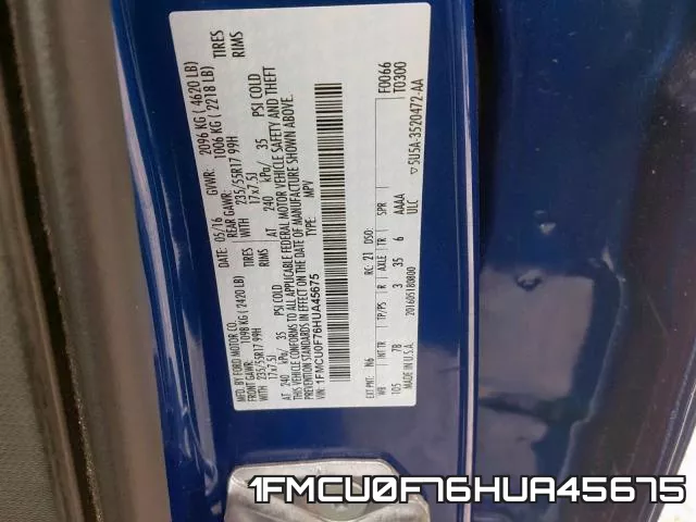 1FMCU0F76HUA45675 фото 2