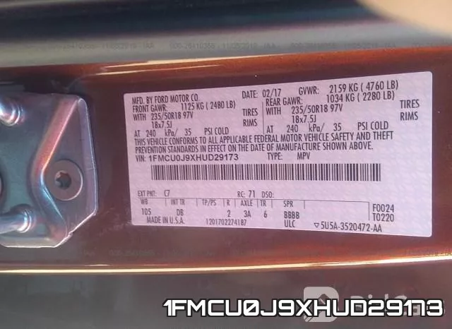 1FMCU0J9XHUD29173 фото 10