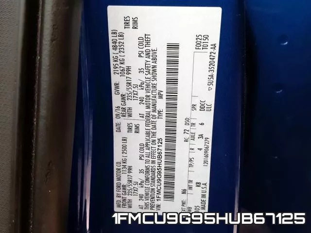 1FMCU9G95HUB67125 фото 2