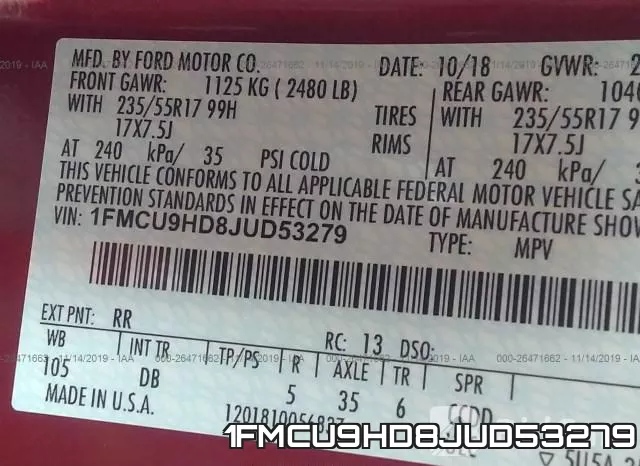 1FMCU9HD8JUD53279 фото 10