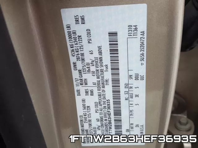 1FT7W2B63HEF36935 фото 2