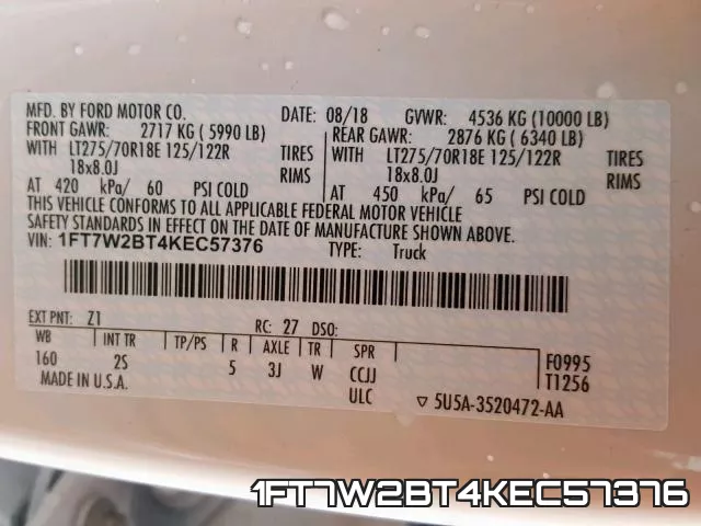 1FT7W2BT4KEC57376 фото 2