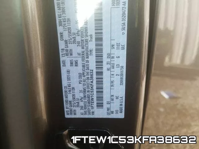 1FTEW1C53KFA38632 фото 2