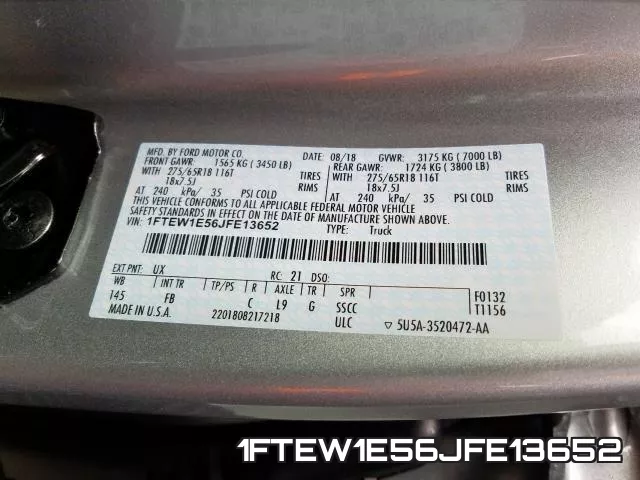 1FTEW1E56JFE13652 фото 2