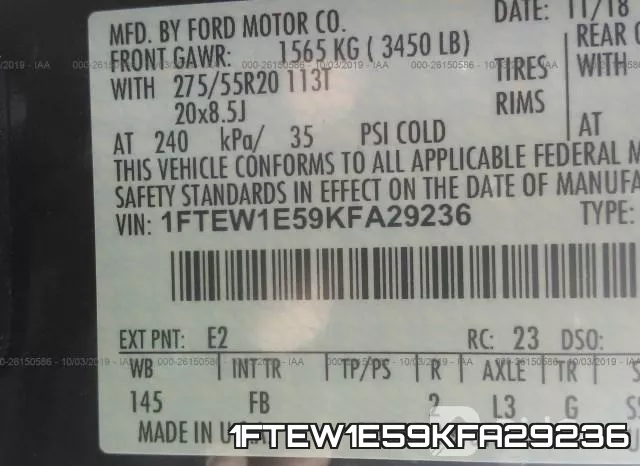 1FTEW1E59KFA29236 фото 10