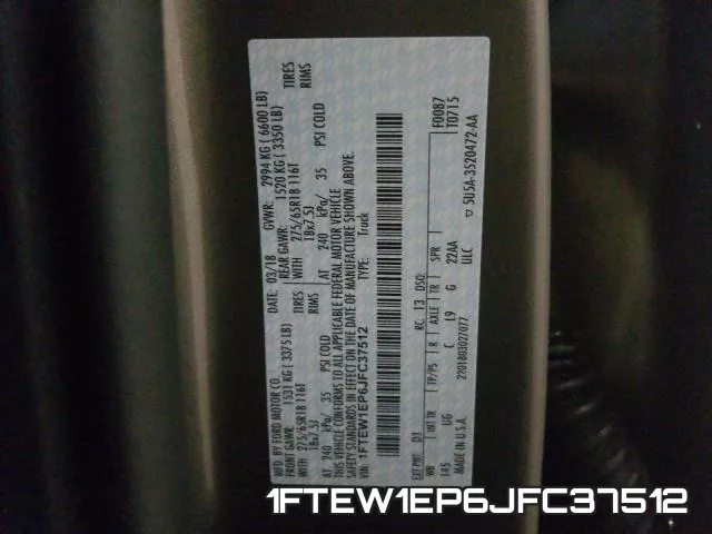 1FTEW1EP6JFC37512 фото 2