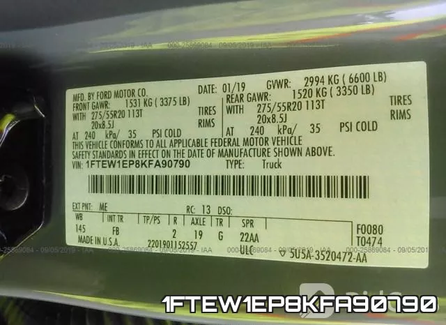 1FTEW1EP8KFA90790 фото 10