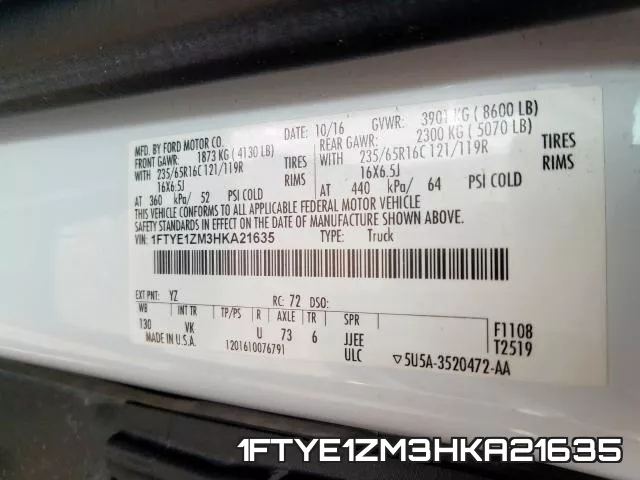 1FTYE1ZM3HKA21635 фото 2