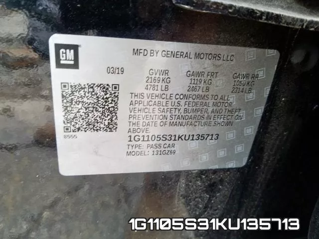 1G1105S31KU135713 фото 2