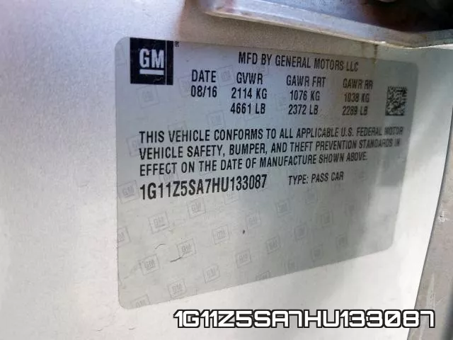 1G11Z5SA7HU133087 фото 2