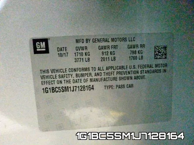 1G1BC5SM1J7128164 фото 2