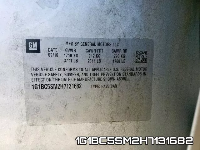 1G1BC5SM2H7131682 фото 2