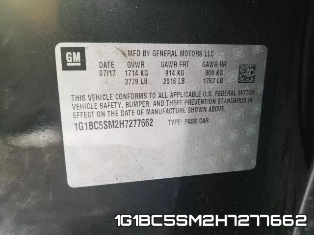 1G1BC5SM2H7277662 фото 2
