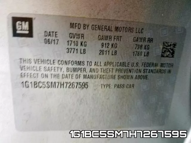 1G1BC5SM7H7267595 фото 2