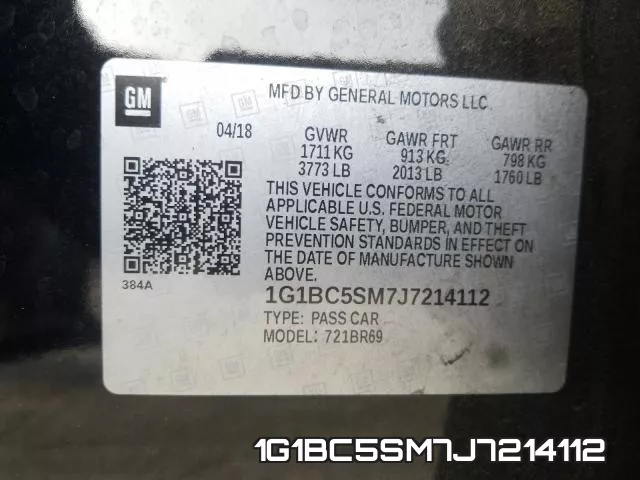 1G1BC5SM7J7214112 фото 2