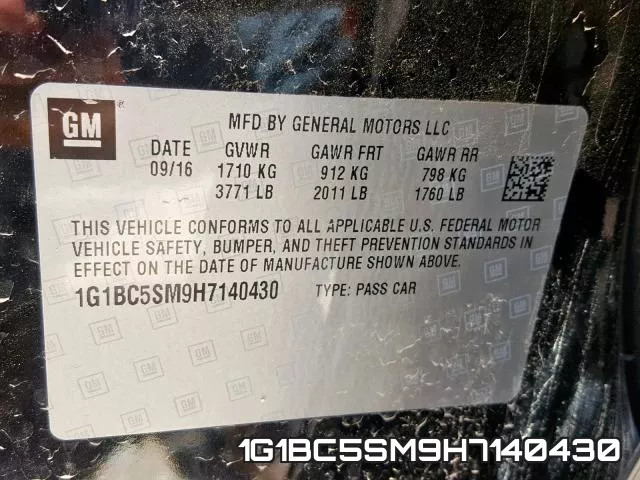 1G1BC5SM9H7140430 фото 2