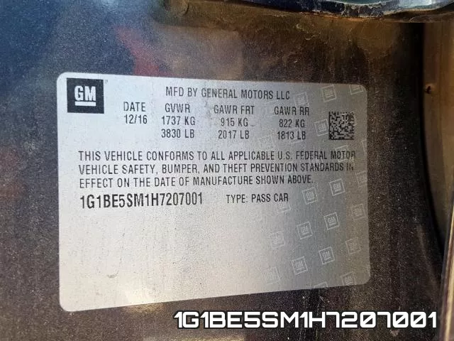1G1BE5SM1H7207001 фото 2