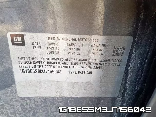1G1BE5SM3J7156042 фото 2