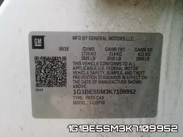 1G1BE5SM3K7109952 фото 2