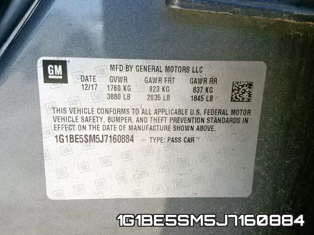 1G1BE5SM5J7160884 фото 2