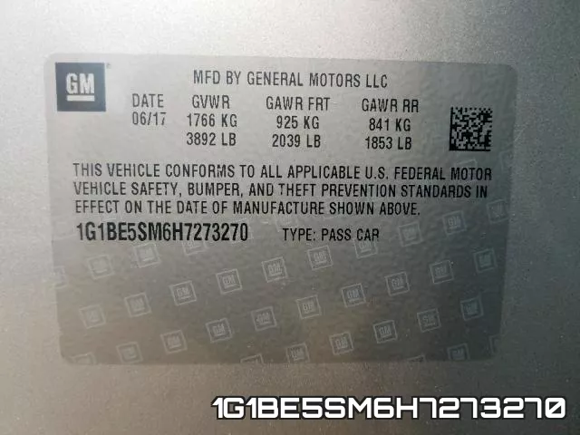 1G1BE5SM6H7273270 фото 2