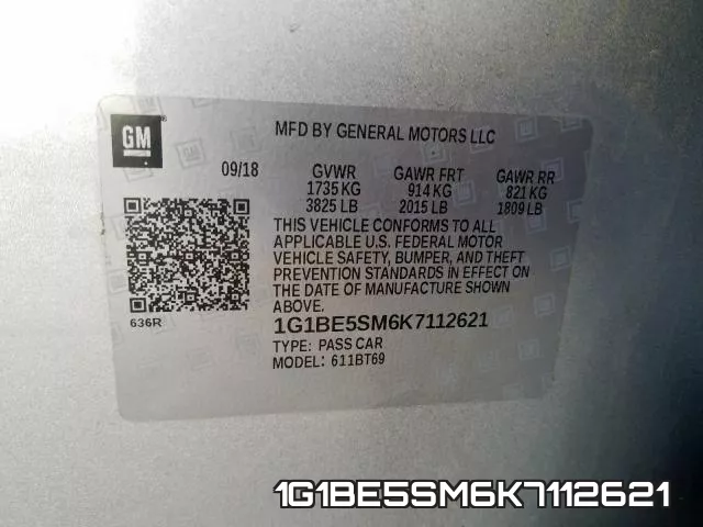 1G1BE5SM6K7112621 фото 2