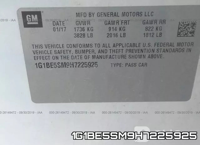 1G1BE5SM9H7225925 фото 10